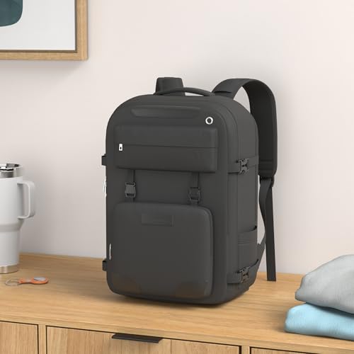 Maelstrom Travel Backpack for Men Women, 15.6" Laptop with Shoe Compartment (Black, Medium) - color: Black, size: B.15.6 inch-Standard