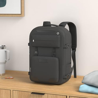 Maelstrom Travel Backpack for Men Women, 15.6" Laptop with Shoe Compartment (Black, Medium) - color: Black, size: B.15.6 inch-Standard