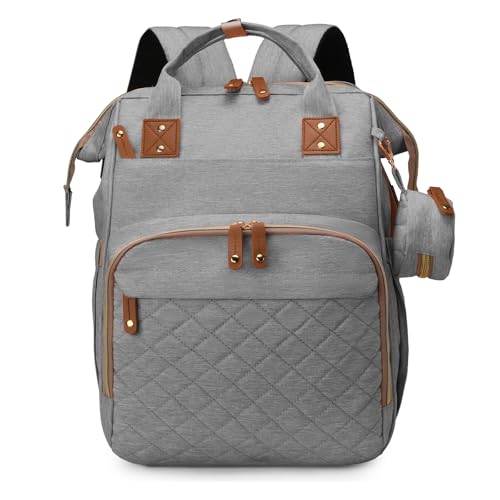 houscly Diaper Bag Backpack with Changing Station,Baby Bags New Mom Gifts Pañaleras Para Bebe Baby Girl Newborn Essentials Must Haves Baby Shower Gifts Baby Registry Search Light Gray - color: 02light Gray