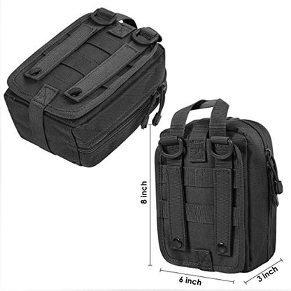 First Aid Pouch 1000D Nylon Tactical Molle Tear Away Medical Pouch Empty Utility Pouch for Outdoor Activities Medical Supplies Camping Hiking Travel,Bag Only - color: Black