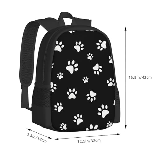 Breathable Outdoor Daypack Animal Puppy Dog Paw Print, Durable Anti Theft Travel Backpack Adjustable Strap Shoulder Bag for Hiking Camping City Walking - color: Design (1027)