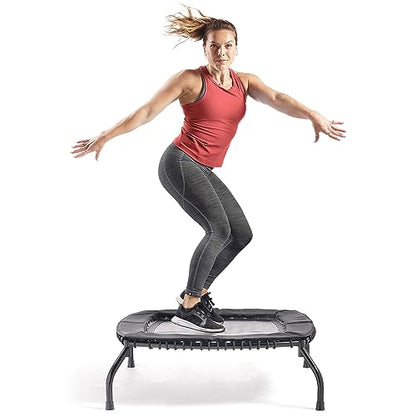 Sunny Health & Fitness Springless Mini Fitness Trampoline – Premium Adjustable Bungee-Style Indoor/Outdoor Exercise Rebounder for Quieter and Safer Workouts - size: 36 Inch