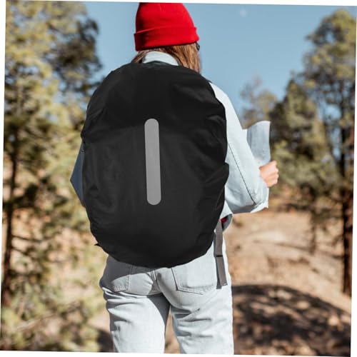 Toyvian Backpack Rain Cover with Reflective Strip for Complete Coverage Lightweight and Compact Design for Hiking Camping Traveling and Cycling Black