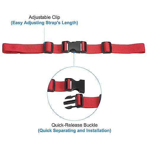 PATIKIL Backpack Chest Strap Set, 2 Pack Polyester Webbing Adjustable Replacement Strap with Quick-Release Buckle for Bag Outdoor Hiking Cycling, Black Red - color: Black, Red