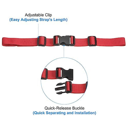 PATIKIL Backpack Chest Strap Set, 2 Pack Polyester Webbing Adjustable Replacement Strap with Quick-Release Buckle for Bag Outdoor Hiking Cycling, Black Red - color: Black, Red