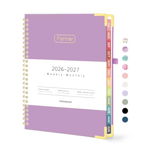 Forvencer Academic Planner 2026-2027, Hardcover Calendar Planner Weekly & Monthly, July 2026 - June 2027, 6" x 8", Daily Agenda with Tabs, College School Organizer for Student Teacher, Muted Purple - color: Muted Purple, size: 6.3"x8.4" (Jul 2026 - Jun 20