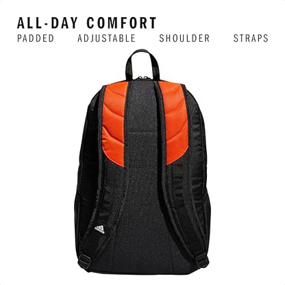 adidas Stadium 4 Soccer Backpack – Team Sports Bag with Ball Pocket, 36L - color: Orange/3.0