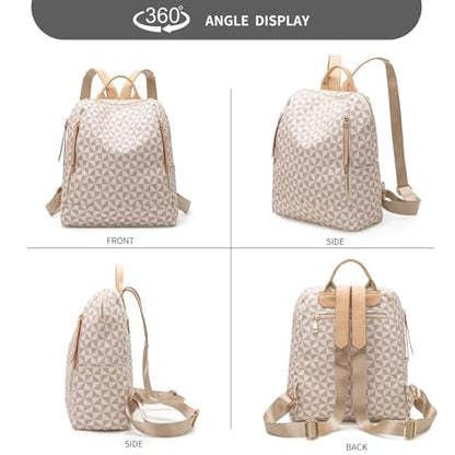 Womens Backpack Purse Leather Anti-theft Large Fashion Designer Travel Backpack Bag Men's Backpack Shoulder Bags - color: A-white