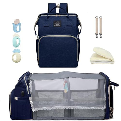 ANWTOTU Baby Diaper Bags with Changing Station,900D Oxford Waterproof Diaper Bag Backpack for Moms Dads with USB Charging Port,Large Capacity Baby Essentials(Ungrade Blue) - color: Ungrade-blue