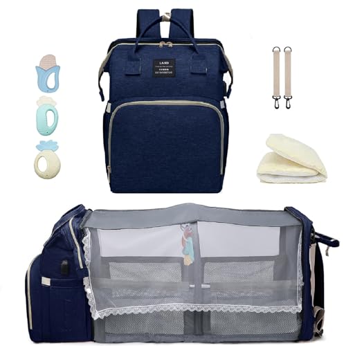 ANWTOTU Baby Diaper Bags with Changing Station,900D Oxford Waterproof Diaper Bag Backpack for Moms Dads with USB Charging Port,Large Capacity Baby Essentials(Ungrade Blue) - color: Ungrade-blue