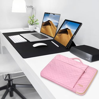 Lacdo 360° Protective 14 Inch Laptop Sleeve Case for HP Lenovo Dell ASUS Chromebook 14 / HP Pavilion Stream 14 / Dell Inspiron 14 / Lenovo IdeaPad 14 / Aspire/ASUS ZenBook Computer Bag, Sakura Pink - color: Sakura pink, size: 14 Inch