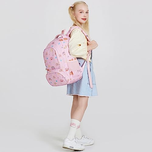 abshoo Lightweight Rainbow Kids Backpack For School Girls Elementary Kindergarten Bookbag School Bags (Rainbow) - color: Rainbow