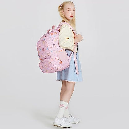 abshoo Lightweight Rainbow Kids Backpack For School Girls Elementary Kindergarten Bookbag School Bags (Rainbow) - color: Rainbow
