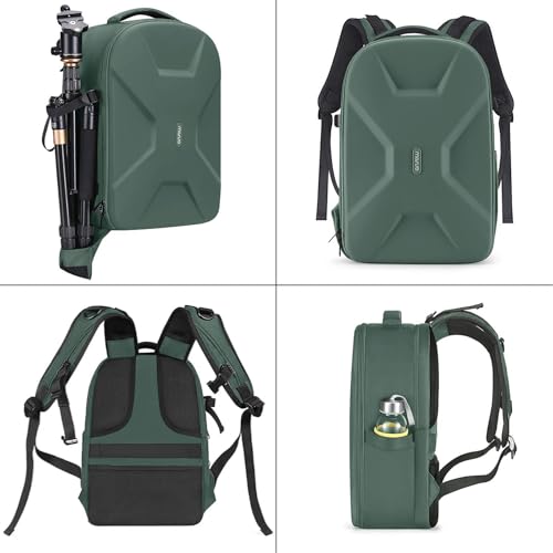 MOSISO Camera Backpack,DSLR/SLR/Mirrorless Photography Camera Bag Full Open Waterproof Hardshell Bag with Insert&Tripod Holder&Laptop Compartment Compatible with Canon/Nikon/Sony, Emerald Green - color: Emerald Green