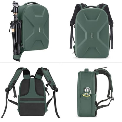 MOSISO Camera Backpack,DSLR/SLR/Mirrorless Photography Camera Bag Full Open Waterproof Hardshell Bag with Insert&Tripod Holder&Laptop Compartment Compatible with Canon/Nikon/Sony, Emerald Green - color: Emerald Green