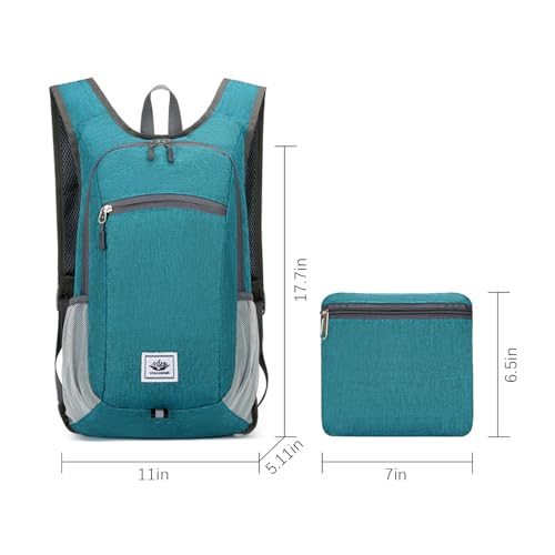 DOJUNS Hiking Backpack 15L Small Travel Backpack Lightweight Foldable Daypack Packable Camping Backpacks for Women Men (Orange) - color: Orange