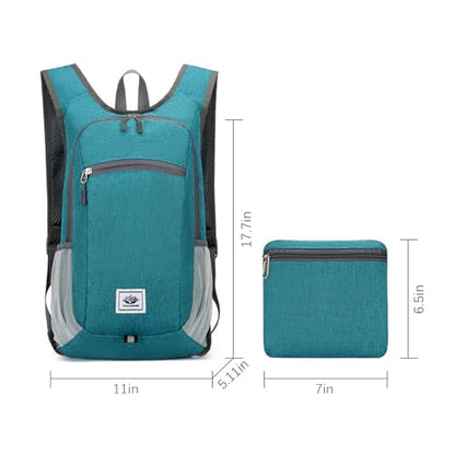 DOJUNS Hiking Backpack 15L Small Travel Backpack Lightweight Foldable Daypack Packable Camping Backpacks for Women Men (Orange) - color: Orange