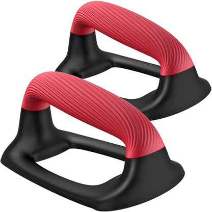 Kipika Push Up Bars, Pushup Stands With Thickened Soft Plastic Handle, Stable and Non-Slip Base, Pushup Handles Perfect for Floor Strength Training - color: C: Black & Red