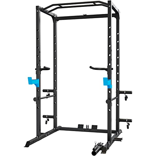 ULTRA FUEGO Power Cage, Multi-Functional Power Rack with J-Hooks, Dip Handles, Landmine Attachment and Optional Cable Pulley System for Home Gym - size: Power Cage Only