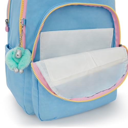 Kipling Women's Seoul Extra Large 17" Laptop Backpack, Durable, Roomy with Padded Shoulder Straps, Built-In Protective Sleeve - color: Pool Blue Mix Pop, size: 13.5''L x 17.75''H x 9''D