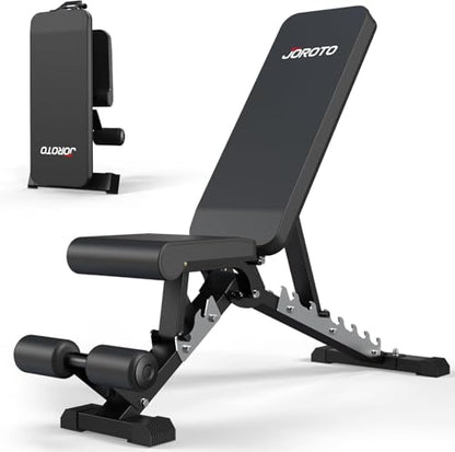 JOROTO Adjustable Weight Bench, 800LBS Workout Bench, Foldable Weight Bench for Home Gym, Flat Incline Decline for Sit Up Bench Press, 40LB Heavy Duty Build Strength Training Bench
