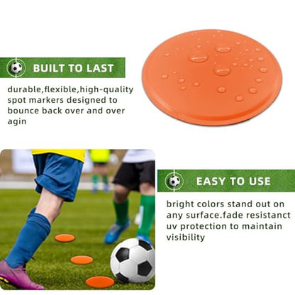 Poly Spot Markers 4inch/9 inch Non-Slip Rubber Agility Markers Flat Field Cones Floor Dots for Football, Soccer, Basketball Training Markers, School Activities, Exercise Drills, Social Distancing - style: 4 inch 36Pcs(Red-orange)