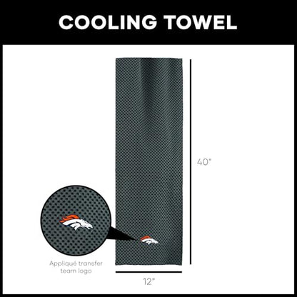 Northwest NFL Denver Broncos Cooling Towel, 12" x 40", Charcoal - color: Denver Broncos