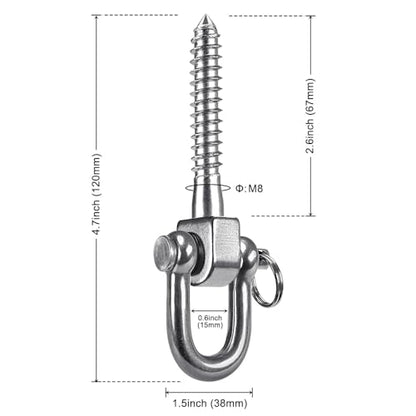 SELEWARE 6 Pack Swing Hangers Swing Set Hooks Stainless Steel Hammock Hooks for Porch Swing, Hammock Chair, Heavy Bag, Yoga Silk, Suspension Straps, Gymnastics Rings - color: Stainless 6 Pack Swing Hooks