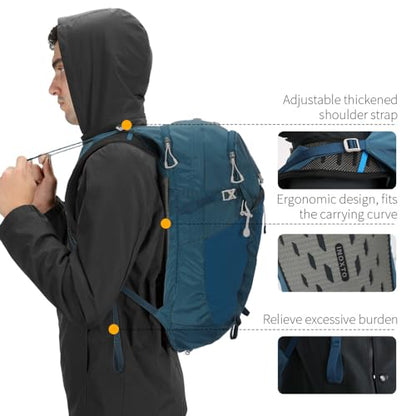 IX INOXTO Hiking Hydration Backpack with 2L/3L Water Bladder for Women and Men18L/25L Water Backpack for Hiking, Cycling, Climbing, Camping - style: Blue-3L Water Bladder