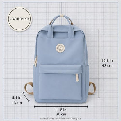 Minimalist Backpack for Women & Men, Lightweight Polyester Laptop Backpack 15 Inch, Casual Travel Daypack (Blue) - color: Blue