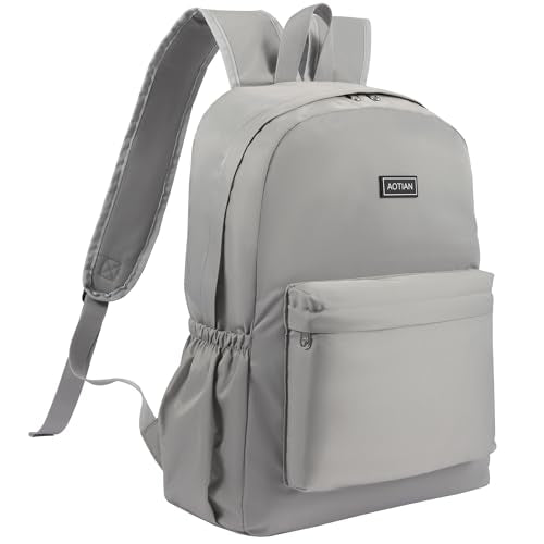 AOTIAN 17-Inch Backpack for Adult, Durable Lightweight Bookbag for Boys & Girls, Daypack for College, Work, Travel & Hiking - color: Light Gray - 17 Inch