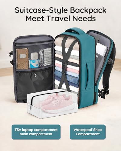 Taygeer Travel Personal Item Bag 18 x 14 x 8 Inches, Under Seat Carry on Backpack for Women with Water Bottle Pocket, Shoe Pouch and TSA Approved Laptop Compartment Fits 15.6 Inch Laptop, Peacock Blue - color: Peacockblue