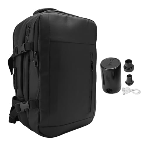 Jiawu Vacuum Backpack with Pump and Combination Lock, 55L Expandable Vacpack Backpack, Air Back Pack, Compression Vacuum Sealed Bags for Laptop, Travel, Business, Camping