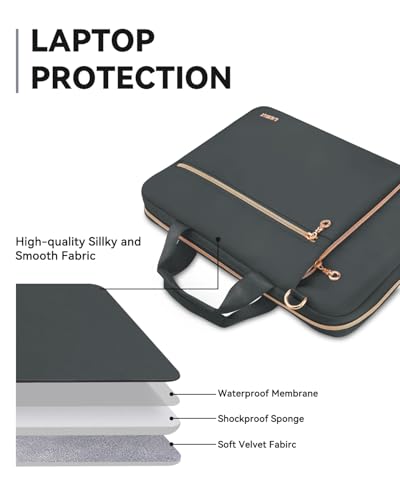 Laptop Case Bag Women Men Computer Sleeve Compatible with MacBook/Dell/HP/Acer/ASUS/LG, Waterproof Shoulder Carrying Briefcase, Grey, 17-17.3 Inch - color: Heather Grey, size: 17.3 inch