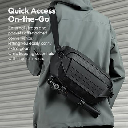 ULANZI Camera Sling Bag, Water-Resistant Camera Case with Tripod Holder, DSLR/SLR/Mirrorless Camera Bags Crossbody for photographers - Black 9L Capacity - size: Black 9L