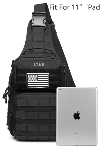 Tactical Sling Backpack With Holster Military Crossbody Bag for Men Single Shoulder Back Pack 10L - color: Black & Tan 2