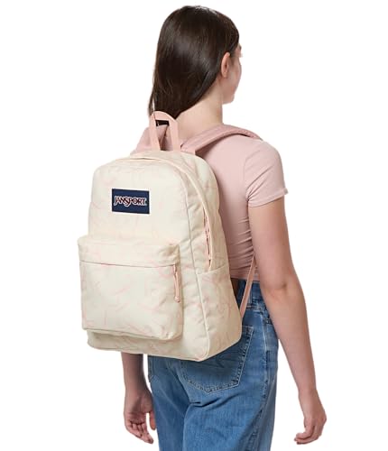 JanSport SuperBreak Plus Backpack with Padded 15-inch Laptop Sleeve and Integrated Bottle Pocket - Spacious and Durable Daypack for Work and Travel - Rows Of Bows - color: Rows of Bows