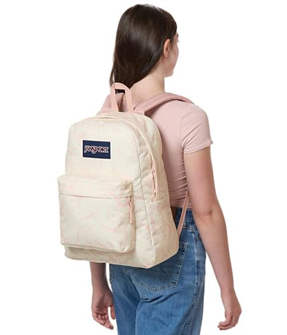 JanSport SuperBreak Plus Backpack with Padded 15-inch Laptop Sleeve and Integrated Bottle Pocket - Spacious and Durable Daypack for Work and Travel - Rows Of Bows - color: Rows of Bows