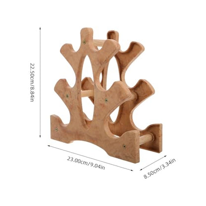 IMIKEYA Three-tier Wooden Dumbbell Rack Stand for Home Gym Organization, Compact Weight Storage Shelf with Kettlebell Saddle, Space-saving Fitness Equipment Holder for Strength Training