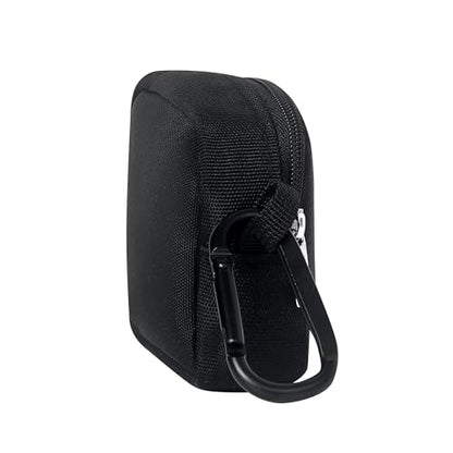 2-Piece Mini Pouch with Carabiner Clip, Unisex Small Organizer Case for Electronics, Makeup, and Accessories (Black) - color: Black