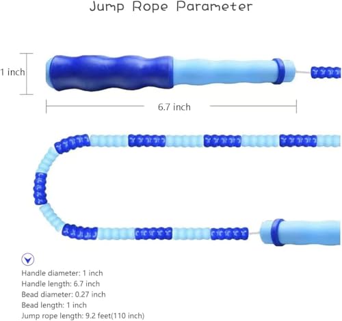 Jump Rope for Kids Girls and Boys, Soft Beaded Jump Ropes, Adjustable Skipping Rope, Tangle-Free Segmented Rope for Kid and Women Men Adults Exercise, Keeping Fit, Training - 9.2Ft - color: 4Pack-PGBP