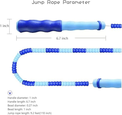Jump Rope for Kids Girls and Boys, Soft Beaded Jump Ropes, Adjustable Skipping Rope, Tangle-Free Segmented Rope for Kid and Women Men Adults Exercise, Keeping Fit, Training - 9.2Ft - color: 4Pack-PGBP