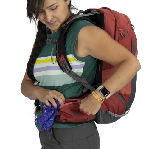 Osprey Tempest 22L Women's Lightweight Hiking Backpack - Small Daypack for Travel & Camping, Red Pampas/Coal Grey - color: Red Pampas/Coal Grey, size: 22L - Standard Fit