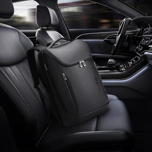 BANGE Business Smart Backpack Waterproof fit 15.6 Inch Laptop Backpack with USB Charging Port,Travel Durable Backpack - color: Leather