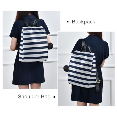 ALAZA Navy Blue White Striped Trips Hiking Camping Rucksack Pack for Women - color: multicolor 17