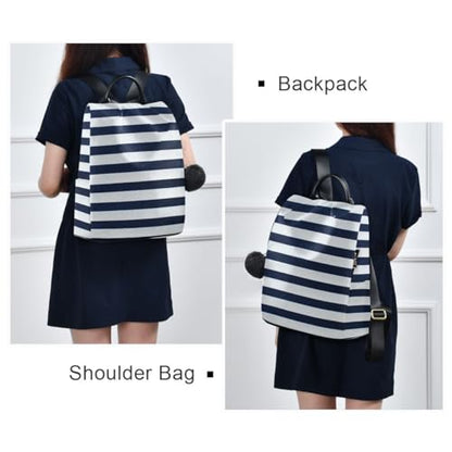 ALAZA Navy Blue White Striped Trips Hiking Camping Rucksack Pack for Women - color: multicolor 17