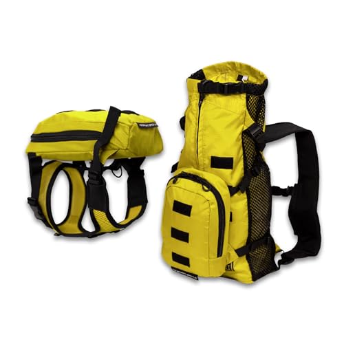 K9 Sport Sack Walk-On - X-Small, Buttercup Yellow - Ideal for Dogs with 9-12” Back Length - Lightweight, Packable, Backpack-Style Carrier - Includes Compatible Harness & Storage Bag - color: Buttercup Yellow, style: X-Small (11-13" Neck 11-15" Chest)
