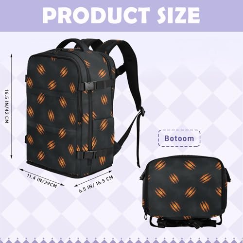 Travel Backpack with Shoe Compartment, 20L Large Capacity Laptop Backpack for Men Women, Fire Claw Marks Daypack for Traveling Hiking Carry On