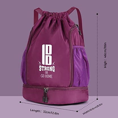 brooman Youth Soccer Bags Boys Girls Backpack for Soccer Basketball Volleyball & Football with Ball Compartment - color: Purple
