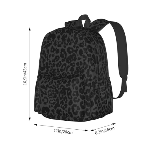 cfpolar 17 Inch Backpack Dark Gray Cheetah Leopard Print Laptop Bag Shoulder Bag School Bookbag Casual Daypack For Boys Girls - color: A1-gray Cheetah Leopard Print